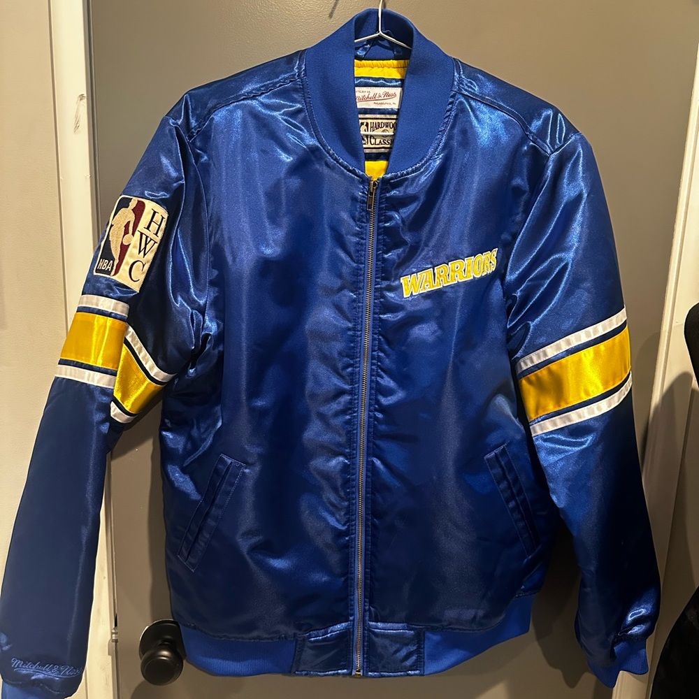Blue and Yellow Warriors Satin Jacket